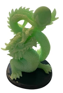 Feng Shui Resin Sculpture Fortune Decor Fortune Wealth Prosperity Green  Dragon - Picture 1 of 8