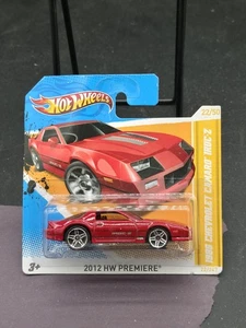 Hot Wheels 2012 New Models Series  1985 Chevrolet Camaro IROC-Z Red Short Card - Picture 1 of 2