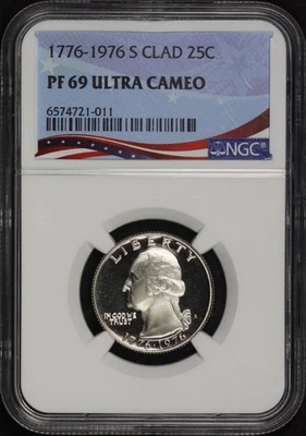 1776-1976-S Bicentennial Washington Quarter NGC PF-69 Ultra Cameo Flag Label - Image 1 of 2