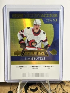 Upper Deck 2020-21 Credentials Debut Ticket Access Tim Stutzle /249 #145 RC - Picture 1 of 2