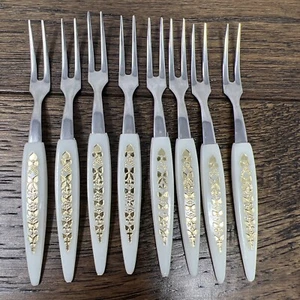 Little Forks Japan Set of 8 Vintage Stainless Steel Hors D'Oeuvre Forks - Picture 1 of 5