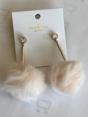 NWT Kate Spade Flying Colors Pouf Earrings Blush / Pink O0RU2643 - Image 1 of 4