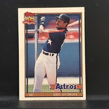 1991 Topps Cracker Jack Baseball 2nd Series Eric Anthony #3 Astros