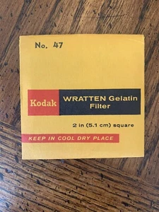 NOS Wratten  Kodak No 47 Filter 2x2 inch (50mm)  Gelatin RARE - Picture 1 of 2
