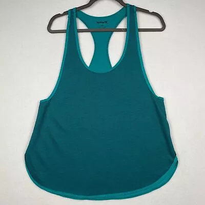 Camiseta sin mangas Hurley para mujer talla M verde y negra hecha con tecnología Nike Dri-Fit Foto 1 de 4