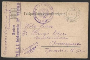 AUSTRIAN FORCES in Gornji Milanovac SERBIA Feldpost Postcard pmk 1916 to Hungary - Picture 1 of 3