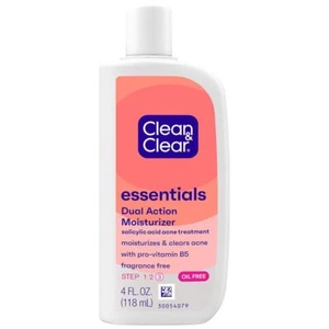 Clean & Clear Dual Action Moisturizer Oil-Free Acne Medication 4 Fl Oz Pack of 6 - Picture 1 of 2
