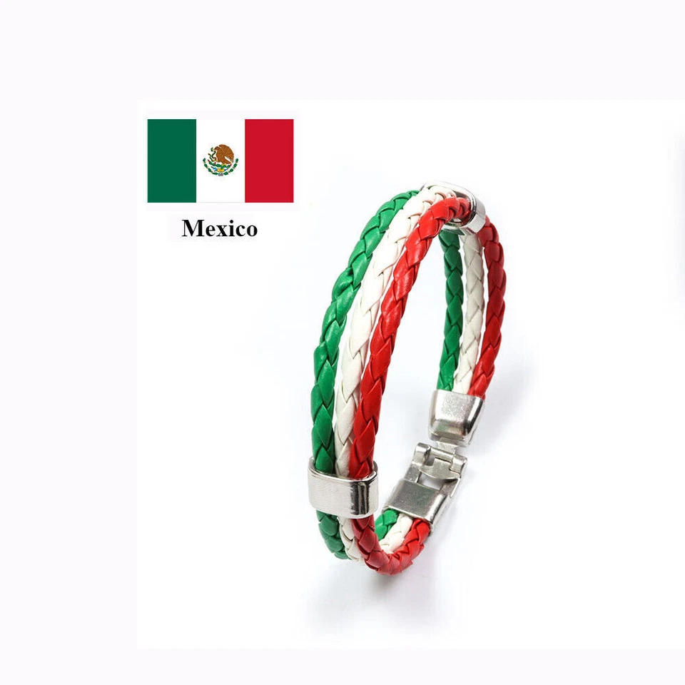 2022 Кубок мира Катар национальный флаг плетение Cheer браслет повязка на запястье США Мексика - Изображение 1 из 4