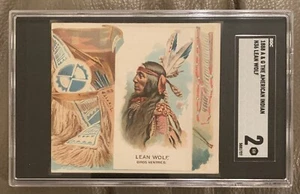 1888 Allen & Ginter N36 Lean Wolf the American Indian Sgc 2 - Imagen 1 de 3