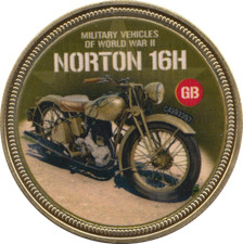 Coin Gold Plated Proof Military Vehicles Of WWII Norton 16H GB Capsule