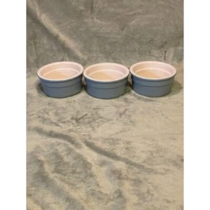 Juego de cocina Cermer de (3) 3,5", 4 oz azul/gris Ramekins - NUEVO - Imagen 1 de 5