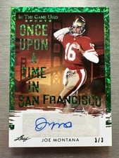 Joe Montana 2022 Leaf Once Upon A Time Auto 3/3 Green 49ers🔥HOT🔥INVEST🔥📈