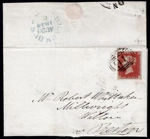 1844 1d Red Plate 47 ML 4m BLACKBURN ERROR of NUMERAL (98 not 86) Shaft Diagrams - Picture 1 of 4