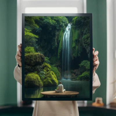 Meditierender Mönch, Wohlfühl Oase Bild - Meditations und Yoga Bild - Bild 1 von 4