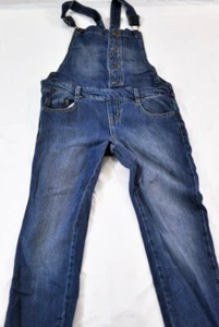 girl's Cat & Jack denim coveralls size 7/8 blue five pockets soft stretchy - Picture 1 of 7