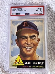 1953 Topps Virgil Stallcup #180 PSA 4 St. Louis Cardinals