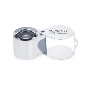 Lupa lupa lupa triple acromática de mano 20X, 20 mm con estuche de cuero sintético - Imagen 1 de 5