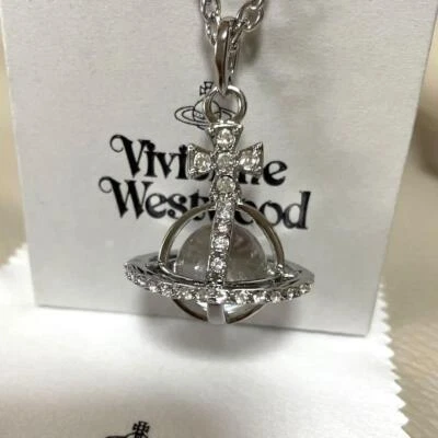 Collar Vivienne Westwood Orbe globo plata transparente EN CAJA - Imagen 1 de 4