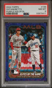 Elites of the Game Shohei Ohtani/Betts 2024 Topps #138 Purple Holofoil PSA 8 LA - Imagen 1 de 2