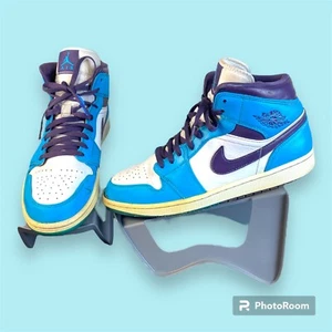 Nike 554724-415 para hombre 12 Air Jordan 1 Mid Hornets azul laguna púrpura blanco -013 - Imagen 1 de 15