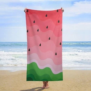 Watermelon Quick Dry Microfiber Beach Towel 30” x 60” Large Thin Compact New - Picture 1 of 5