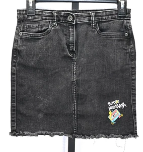 Bossini Girls Black Denim Retro Nostalgia Skirt 12 yrs Size 27 Waist - Picture 1 of 3
