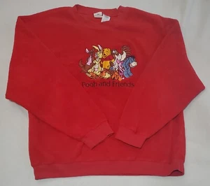 Disney Store Winnie The Pooh & Friends Red Sweatshirt Vtg XL - Picture 1 of 5