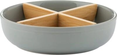 Typhoon World Foods Stoneware Serving Dish With Divider 21cm Blue For Serving - Image 1 of 4