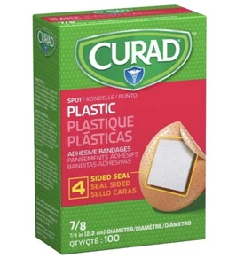 Curad Plastic SPOT ROUND Bandages 7/8 inch diameter 100 Ct - Picture 1 of 4