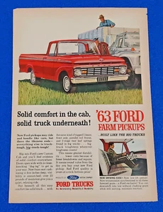 1963 FORD FARM / WORK PICKUP TRUCK ORIGINAL PRINT AD AMERICAN HEARTLAND CLASSIC - Picture 1 of 1