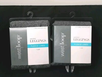 Lote de 2 ⭐ Leggings West Loop Talla L/XL Gris Jaspeado ~ Forrados de Vellón para Mujer ~ NUEVO Foto 1 de 4