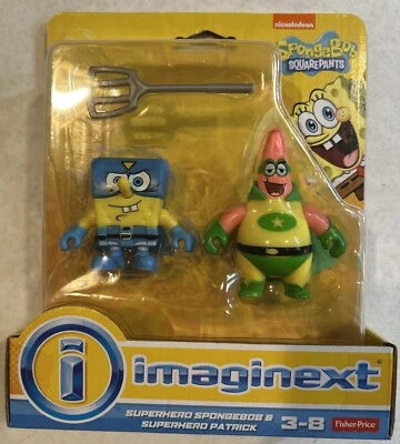 Imaginext Bob Esponja Bob Esponja Pantalones Cuadrados Superhéroe Superhéroe Patricio Nuevos Foto 1 de 4