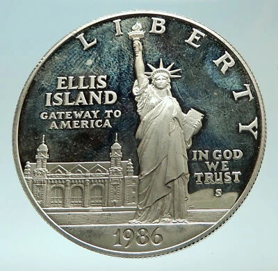 1986 UNITED STATES Statue of Liberty Genuine Silver Dollar Coin i75934 - Image 1 of 3