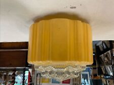 ART DECO ORANGE CLEAR EMPIRE GLASS HANGING LIGHT PENDANT SHADE BEEHIVE HALLWAY