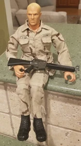 12" Action Figure G.I. JOE Hasbro 1996 Blonde White Military w/Uniform~Shoes~Gun - Picture 1 of 18