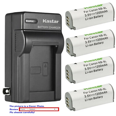 Kastar Battery Wall Charger for Canon NB-9L CB-2LB & Canon Powershot SD4500 IS