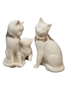 VINTAGE LENOX CHINA JEWELS COLLECTION CAT S W/ KITTEN PORCELAIN FIGURINES 1995 - Picture 1 of 17