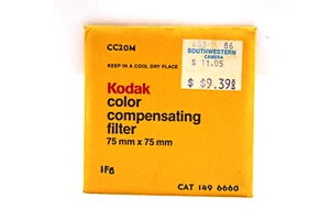 KODAK CC20M WRATTEN GELATIN 75MMX75MM (3"X3") CAMERA LENS FILTER (MINT) - Picture 1 of 1