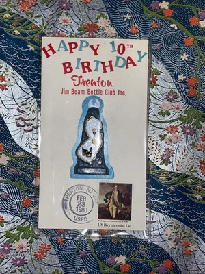 JIM BEAM 10th Birthday TRENTON Bottle Club Inc w/ 1980 STAMP - Image 1 of 2