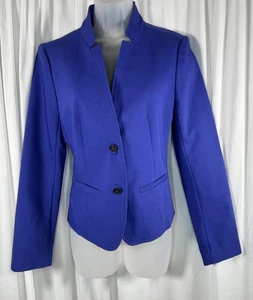 Ann Taylor Loft Notched Lapel Vivid Blue Blazer Vivid Blue 8 Academia 89-20 - Picture 1 of 14
