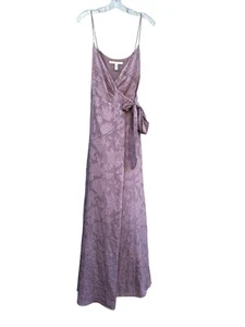 Hutch Anthropologie Alden maxi wrap Dress size M Purple Embroidered - Picture 1 of 11