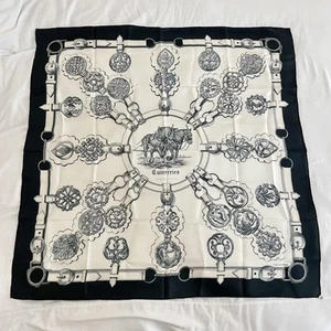 Hermes Carres 90 Black & White Monochrome Scarf Rare Tag Included - Picture 1 of 11