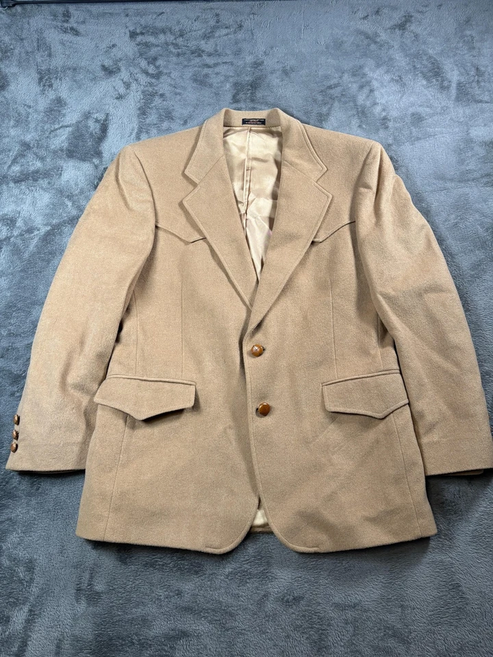 Blazer masculino vintage Western Classics 42R lã ocidental jugo jaqueta feita nos EUA anos 80 - Imagem 1 de 4