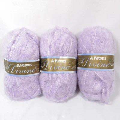 3 madejas patones hilo divino lavanda niebla púrpura mezcla de mohair Foto 1 de 4