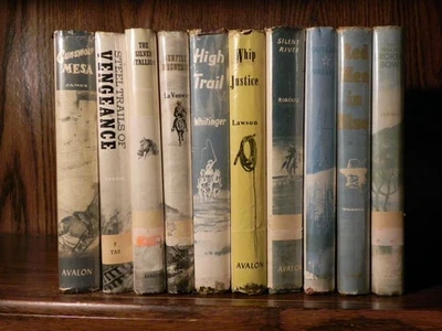 Lot of 10 Avalon Western Books - 1955-1962 - Vintage Dust-Cover Ex-Library Set - Image 1 of 4