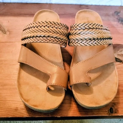 Sandalias BareTrap de cuero marrón para mujer talla 9 Foto 1 de 4