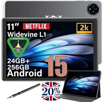 2025 Android 15 Tablet 256GB ROM (1TB TF) 11 inch 5G WiFi 8000mah Dual Camera 2K - Image 1 of 4