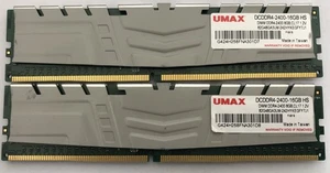 UMAX GAMING RAM16GB kit (2x8GB) DDR4 2400MHZ CL17 1.2V DIMM 288PIN - Picture 1 of 2