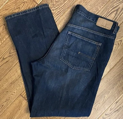 Calvin Klein Relaxed Straight Denim Jeans 38 x 34 Dark Wash Zip Fly Cotton Men - Image 1 of 4