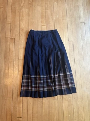 复古 50-60 年代 Pendleton 百褶女式羊毛裙格子学校 12 码 — 第 1/4 张图片